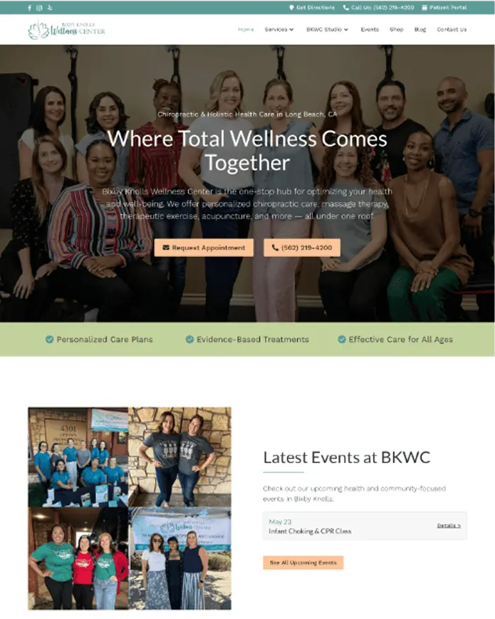 Bixby Knolls Wellness Center website