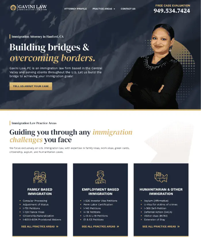 Gavini Law website