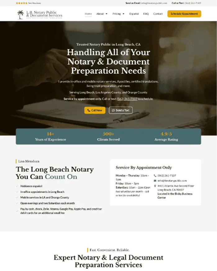 LB Notary Public website