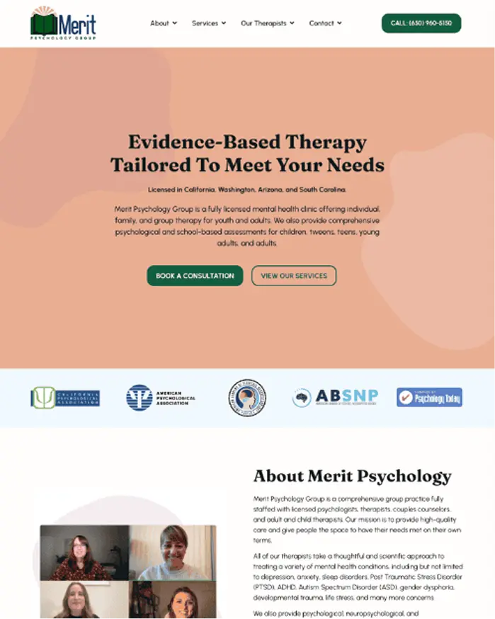 Merit Psychology Group website